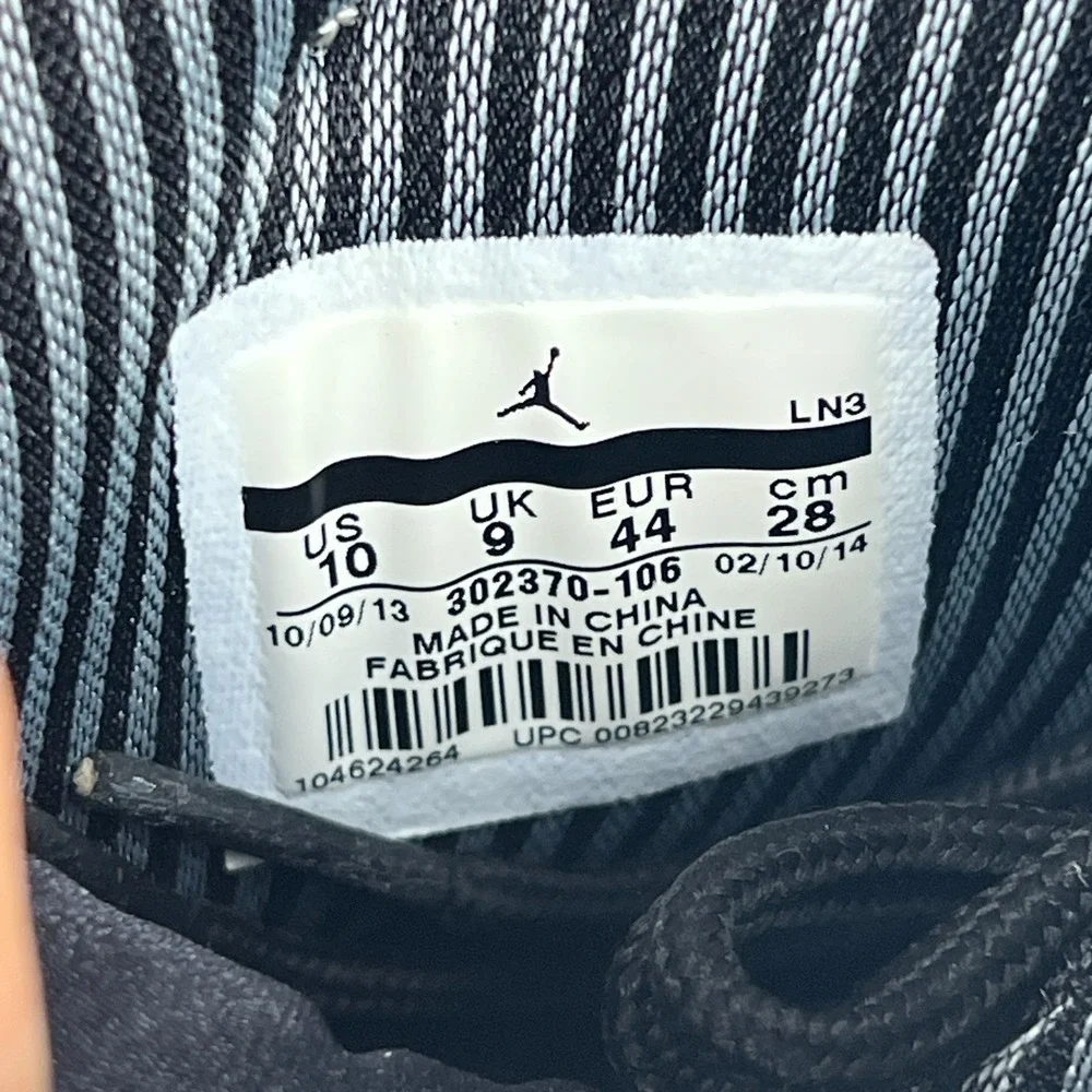 Nike Air Jordan 9 Retro Barons Mens Size 10 White Black Sneaker Shoes 302370-106